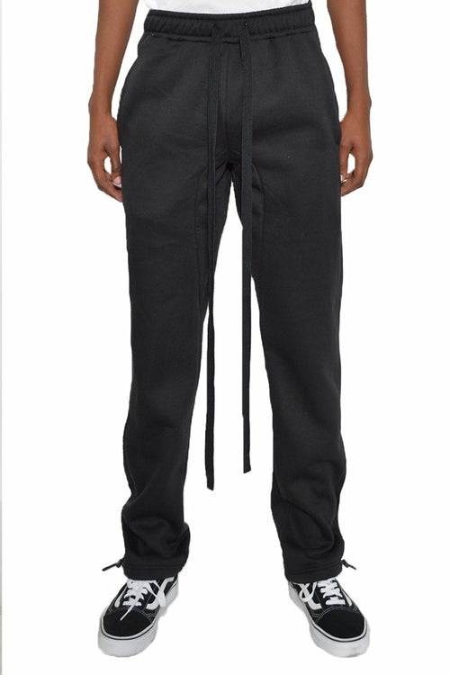 Men's Cotton Fleece Toggle Sweatpants – Elastic Waist Joggers with Ankle Toggle