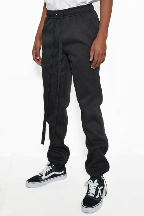 Men's Cotton Fleece Toggle Sweatpants – Elastic Waist Joggers with Ankle Toggle