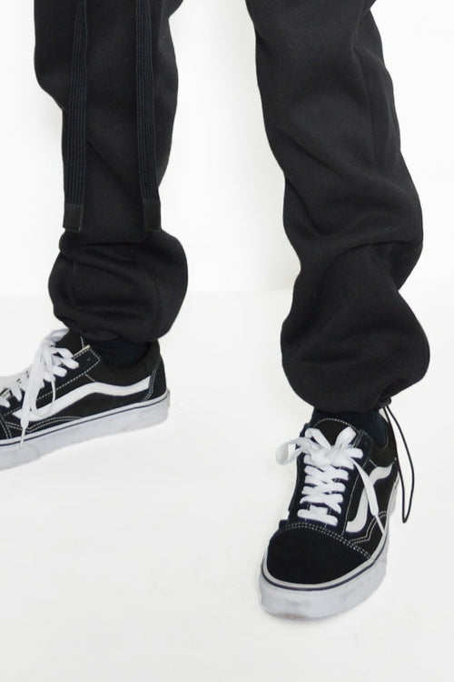 Men's Cotton Fleece Toggle Sweatpants – Elastic Waist Joggers with Ankle Toggle