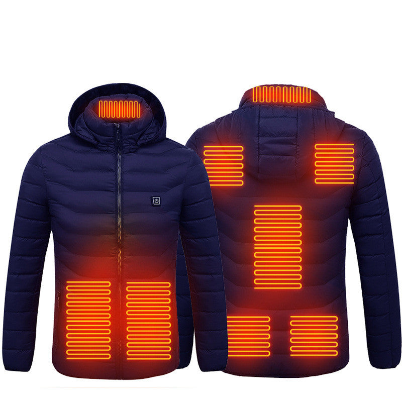 USB Heated Jacket – Unisex Thermal Zip-Up with Removable Hood