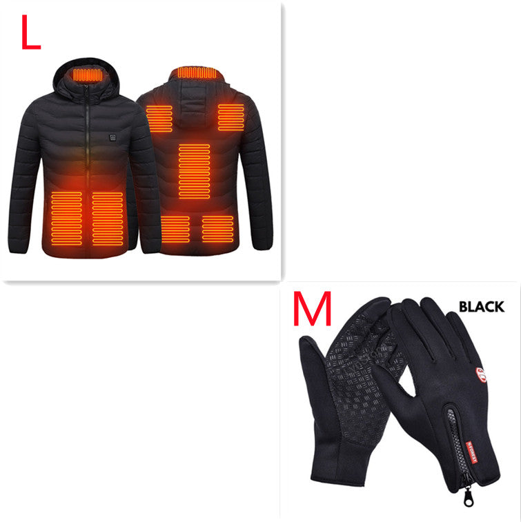 USB Heated Jacket – Unisex Thermal Zip-Up with Removable Hood