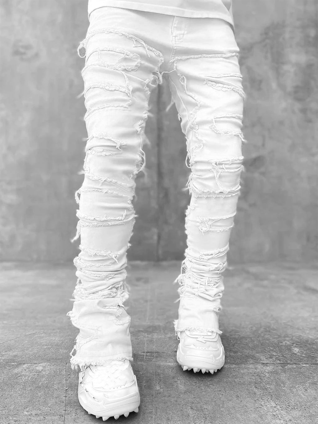 Men's Stacked Ripped Jeans