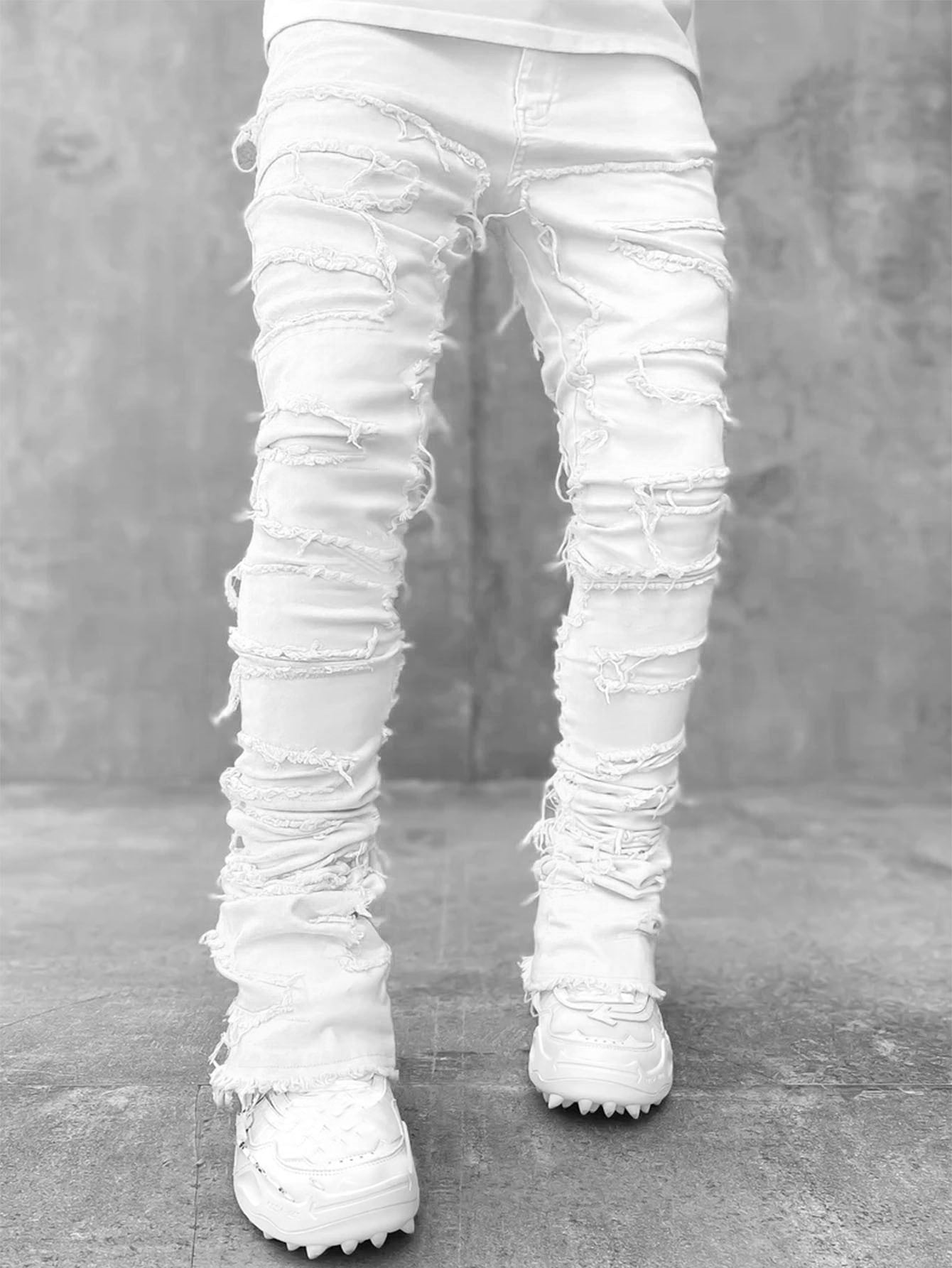 Men's Stacked Ripped Jeans