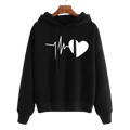 Heart Print Oversized Hoodie