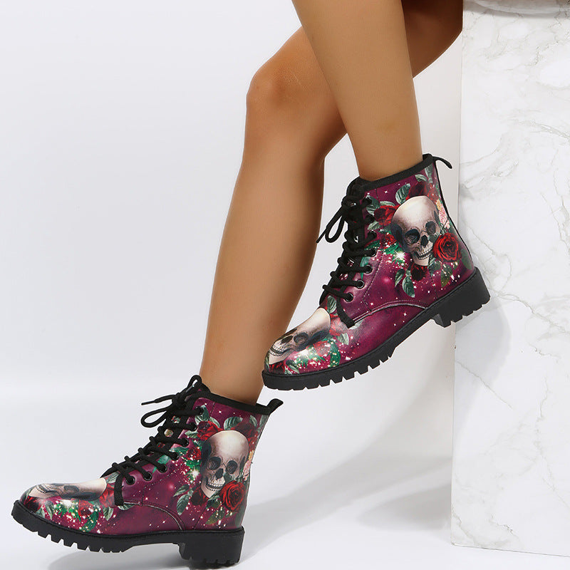 Women's Floral Print Martin Boots