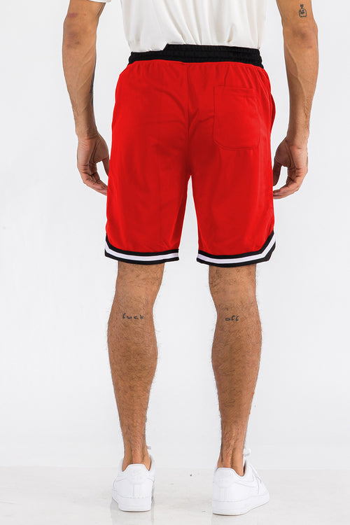 Men's Striped Basketball Shorts – Active Drawstring Shorts with Pockets