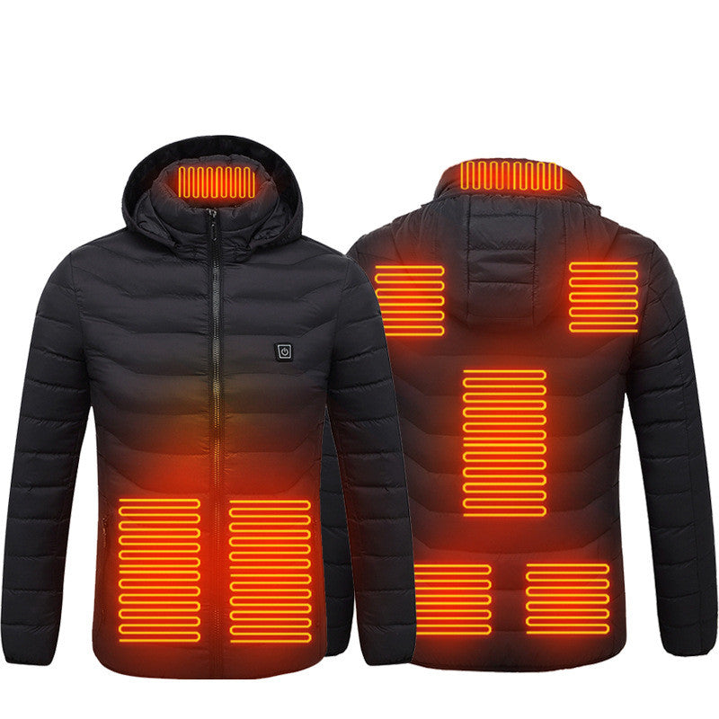 USB Heated Jacket – Unisex Thermal Zip-Up with Removable Hood