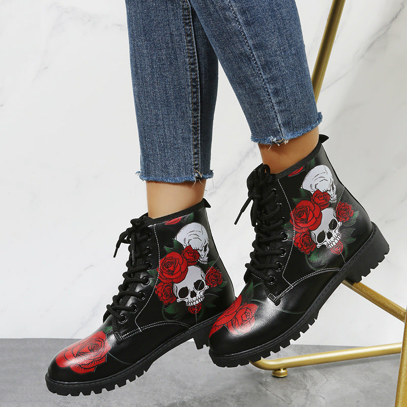 Women's Floral Print Martin Boots