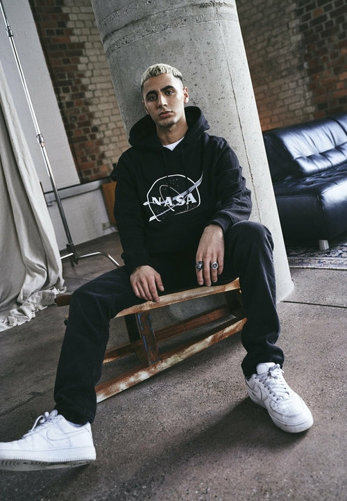 NASA Black & White Insignia Hoodie – Premium Cotton Pullover